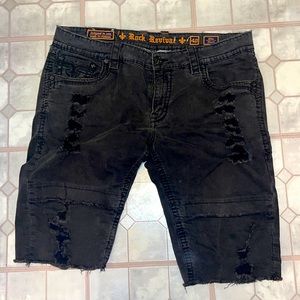 ROCK REVIVAL BLACK JEAN SHORTS